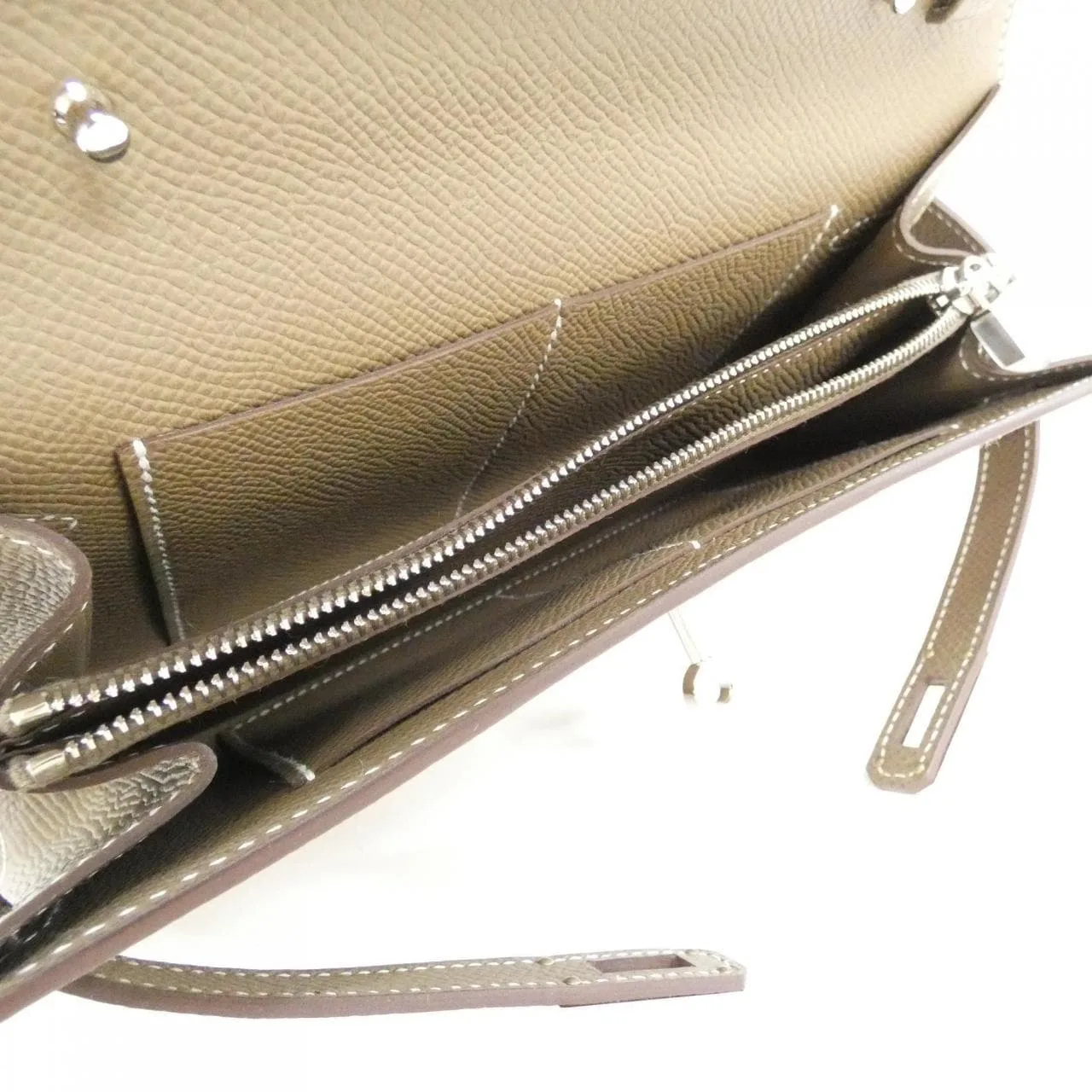 HERMES Kelly 080253CK Wallet Epsom Etoupe Epsom Leather Rank A - Thumbnail 6
