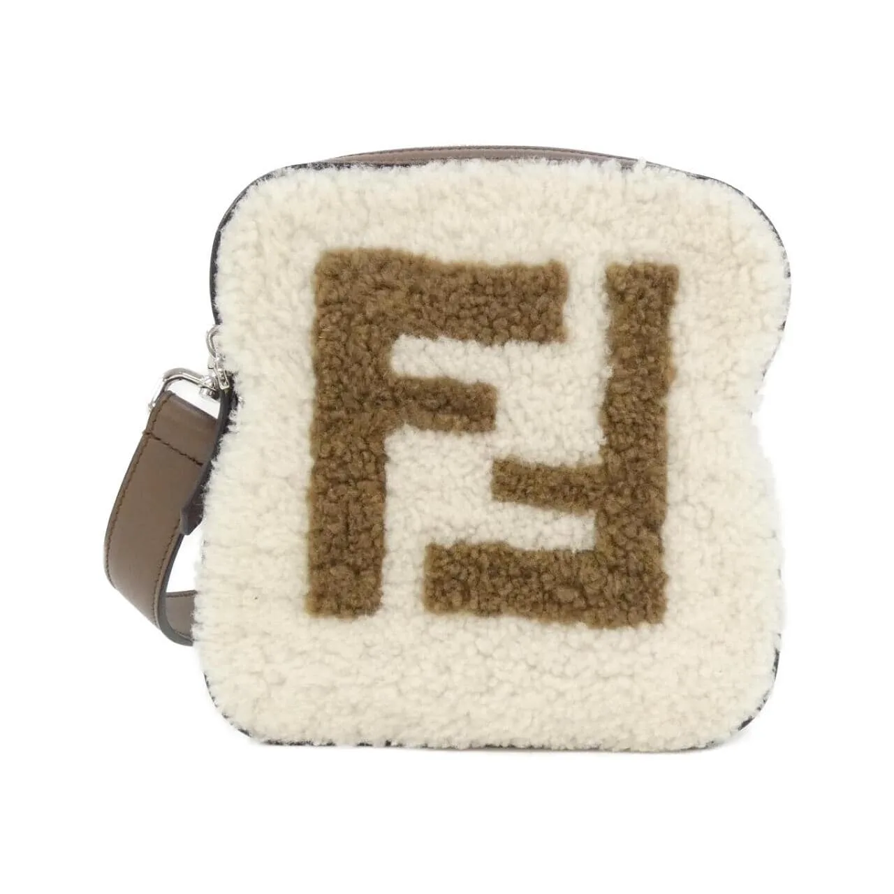 FENDI 7AS311 ASLC Shoulder Lambskin Black