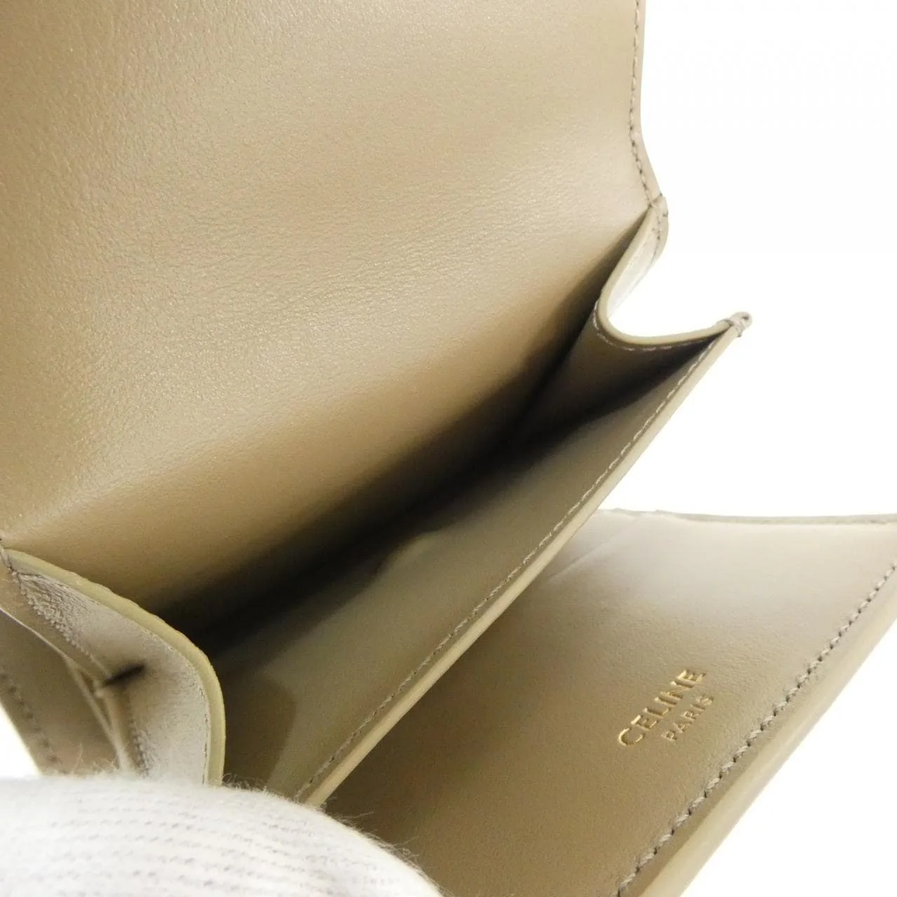 CELINE 10F523CQ7 銀包 米色 中古品A - 縮圖 7