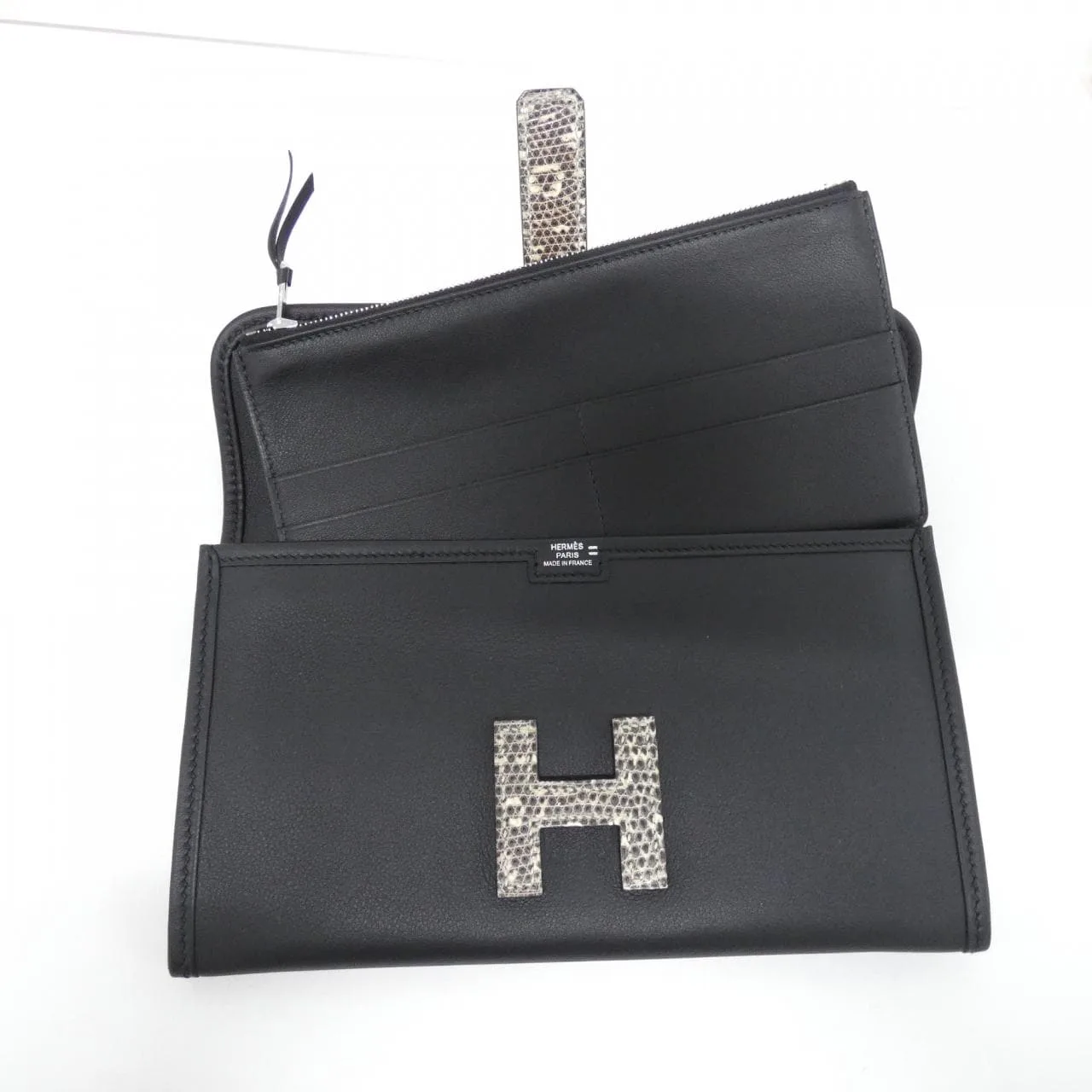 HERMES 076256CA 銀包 Swift 黑色 Swift 皮 中古品A - 縮圖 3