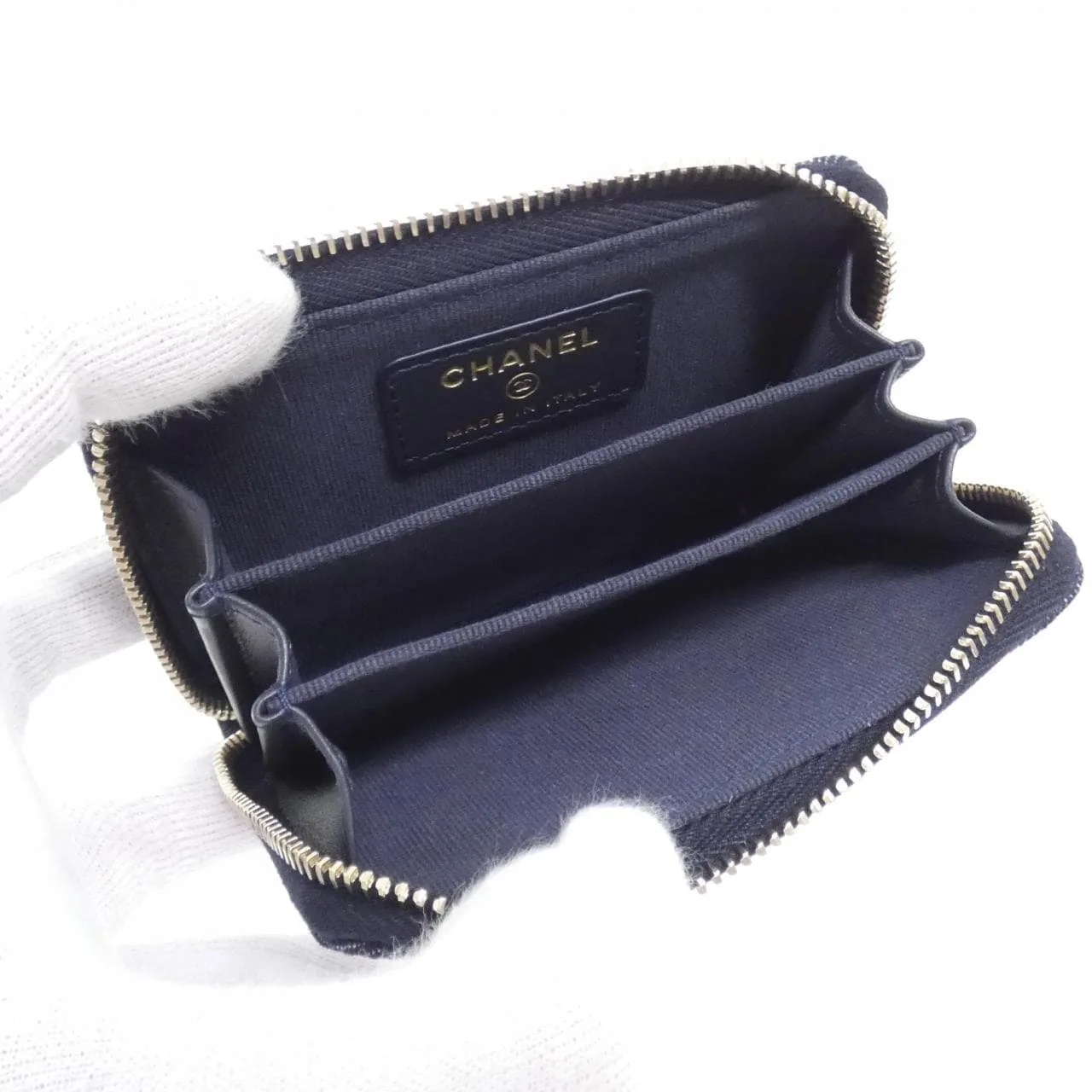 CHANEL Timeless Classic AP0216 散紙包 牛仔布 藍色 牛仔布 未使用品 - 縮圖 5