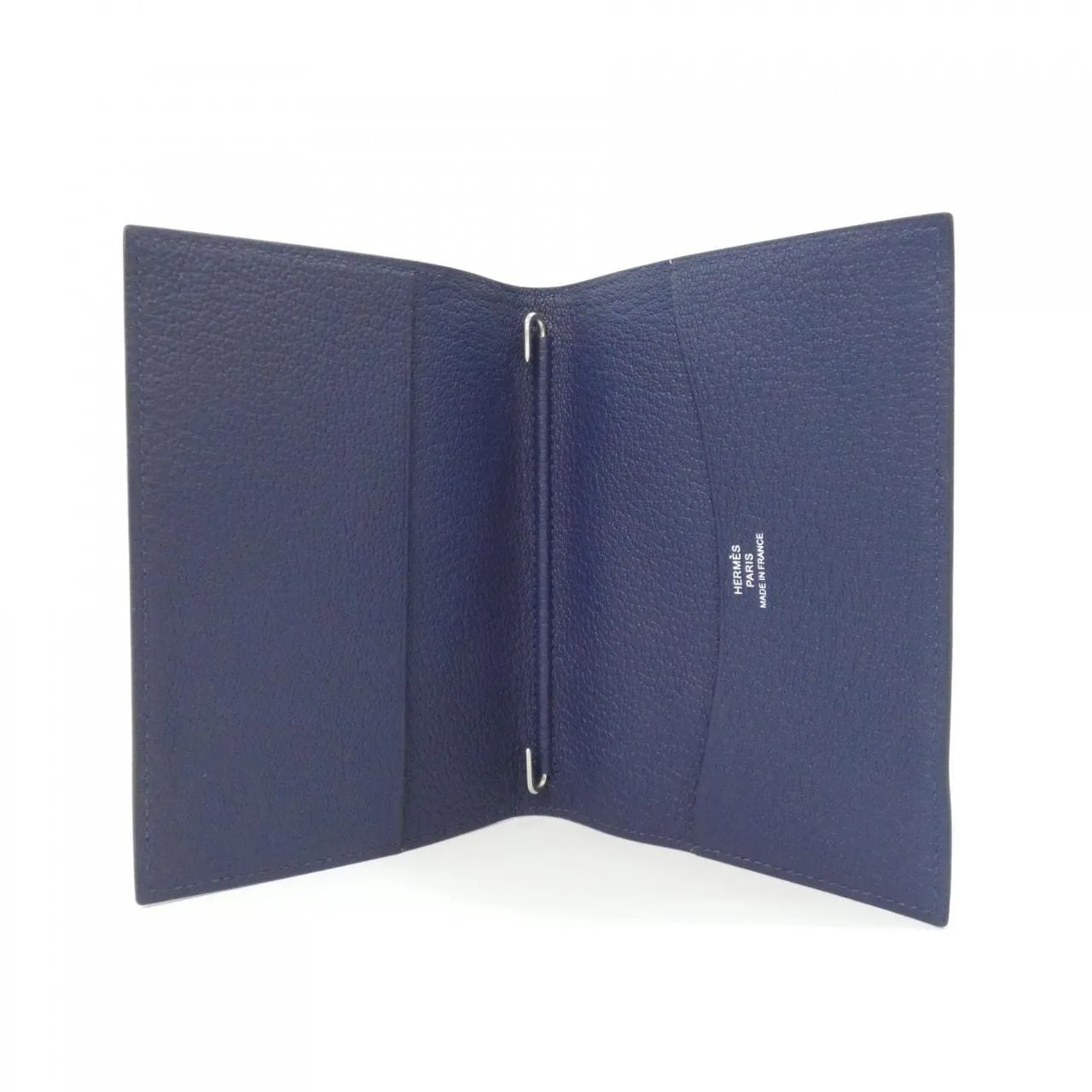 HERMES 028179CA Wallet Navy Rank A - Thumbnail 4