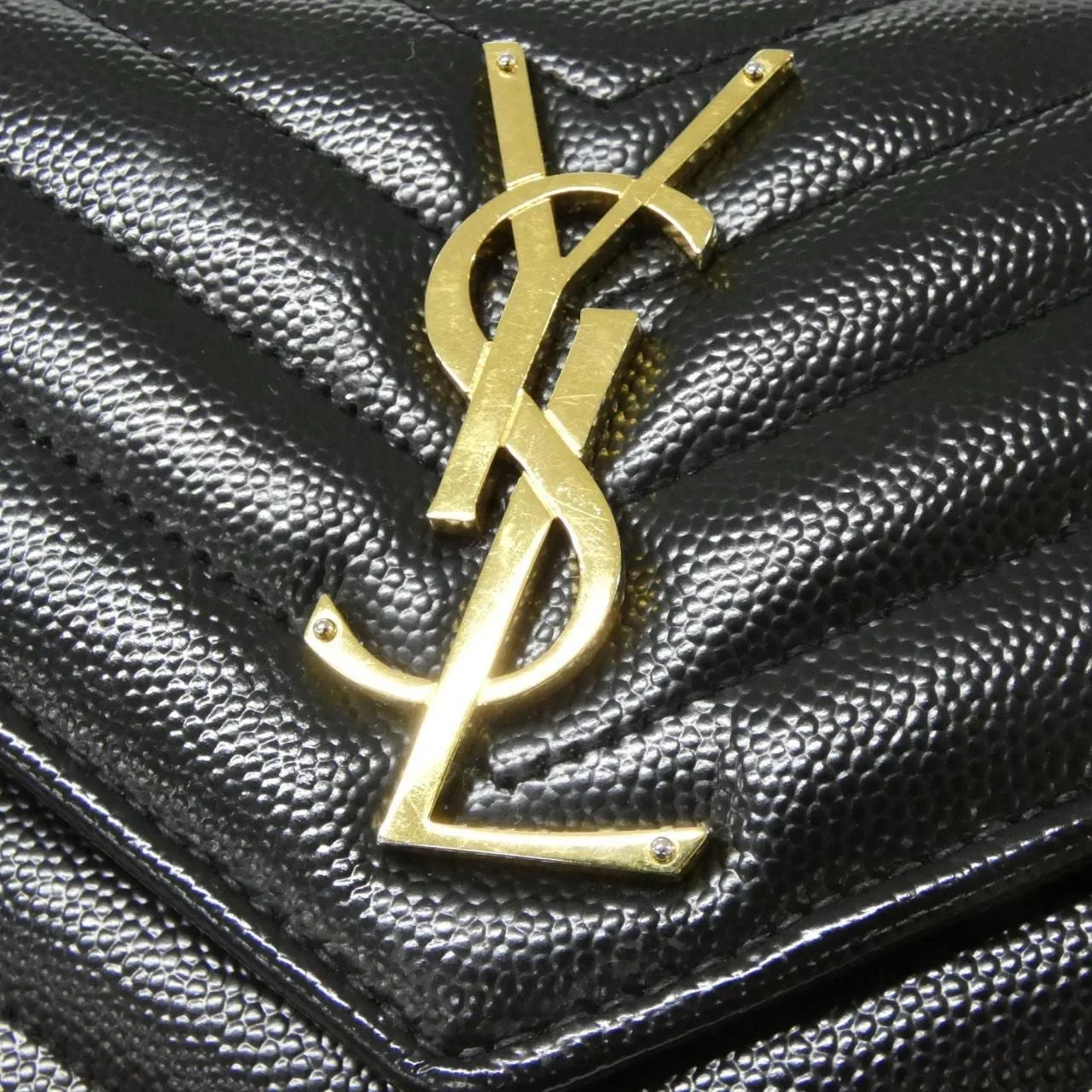 SAINT LAURENT 372264 BOW01 銀包 黑色 中古品A - 縮圖 3