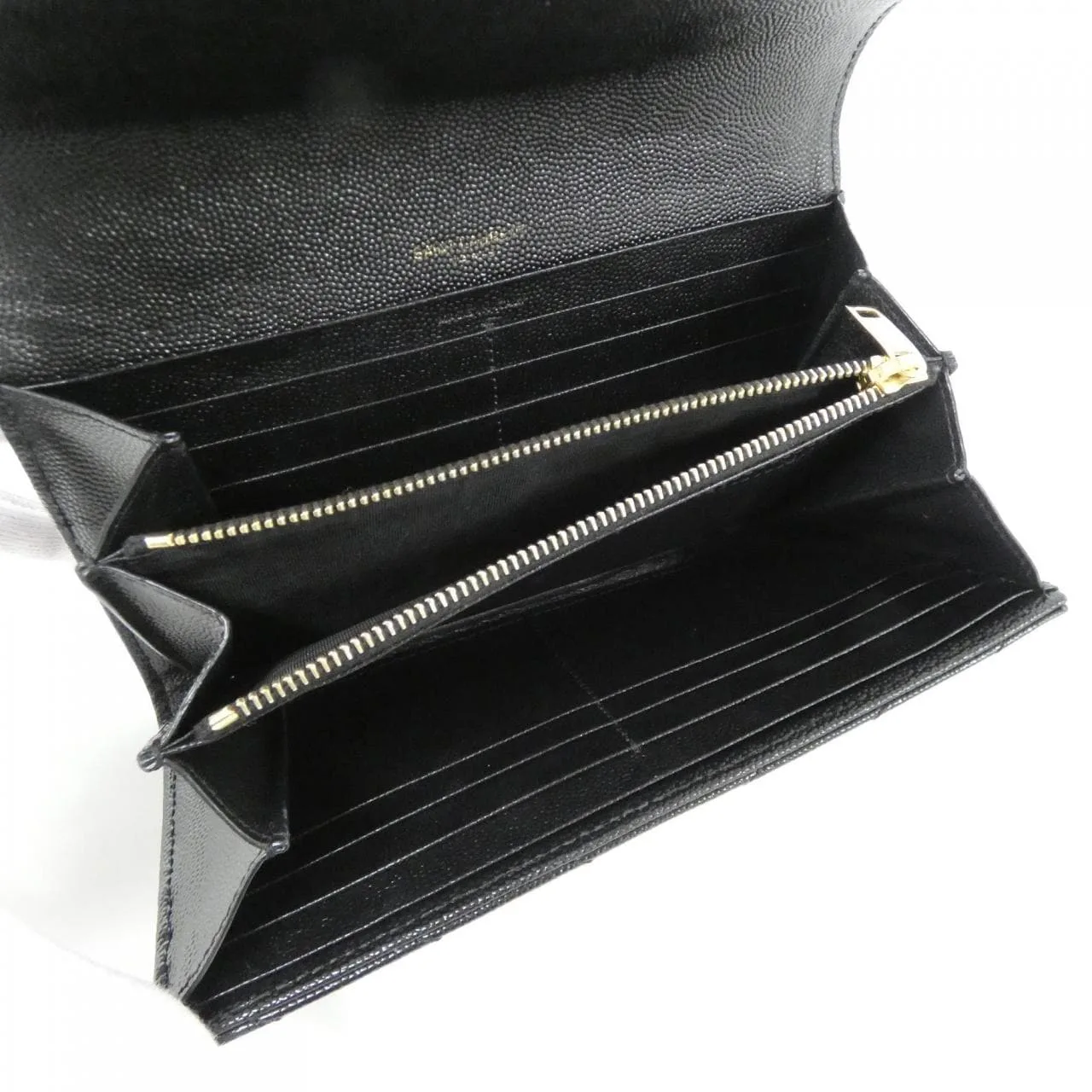 SAINT LAURENT 372264 BOW01 銀包 黑色 中古品A - 縮圖 4