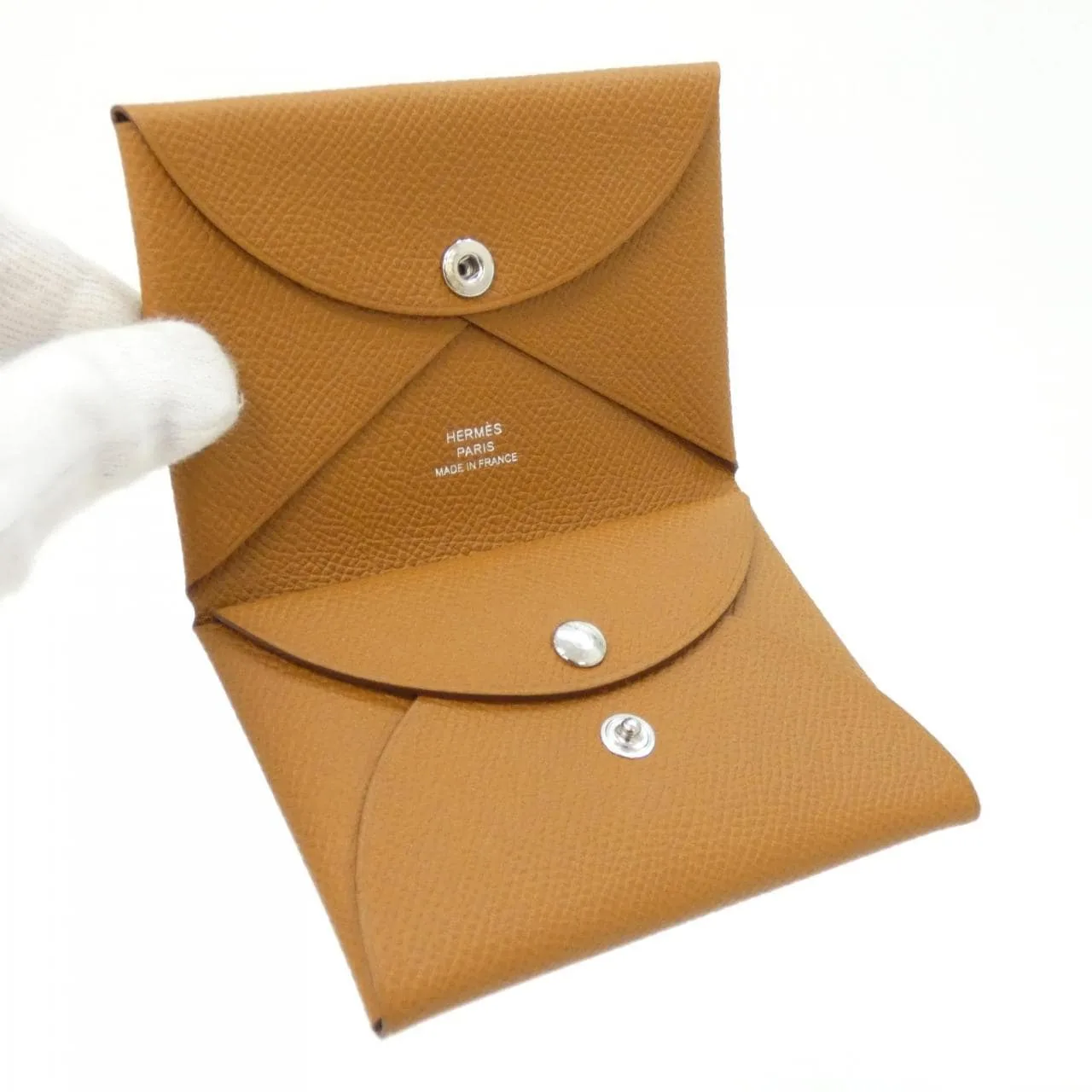 HERMES 083035CK Coin Case Epsom Gold Epsom Leather Unused - Thumbnail 2