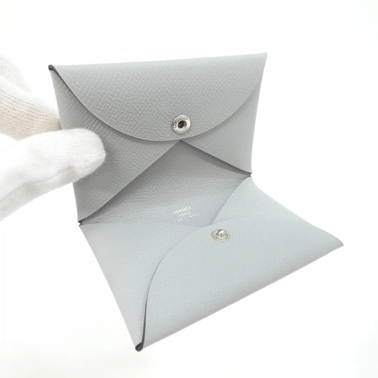 HERMES 044164CK Card Case Epsom 藍色 Epsom 皮 中古品A - 縮圖 2