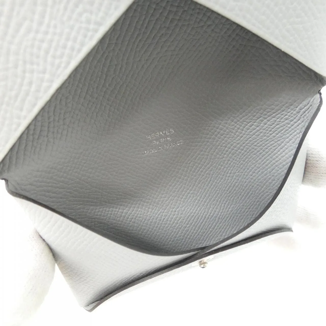 HERMES 044164CK Card Case Epsom 藍色 Epsom 皮 中古品A - 縮圖 3