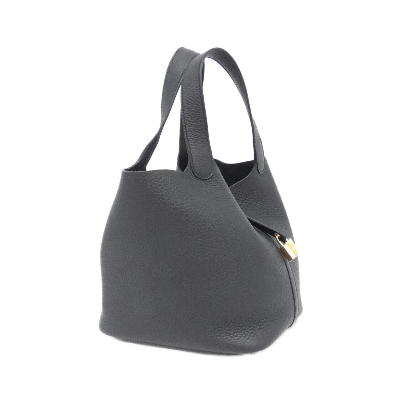 HERMES Picotin 060991CC Handbag Clemence Black