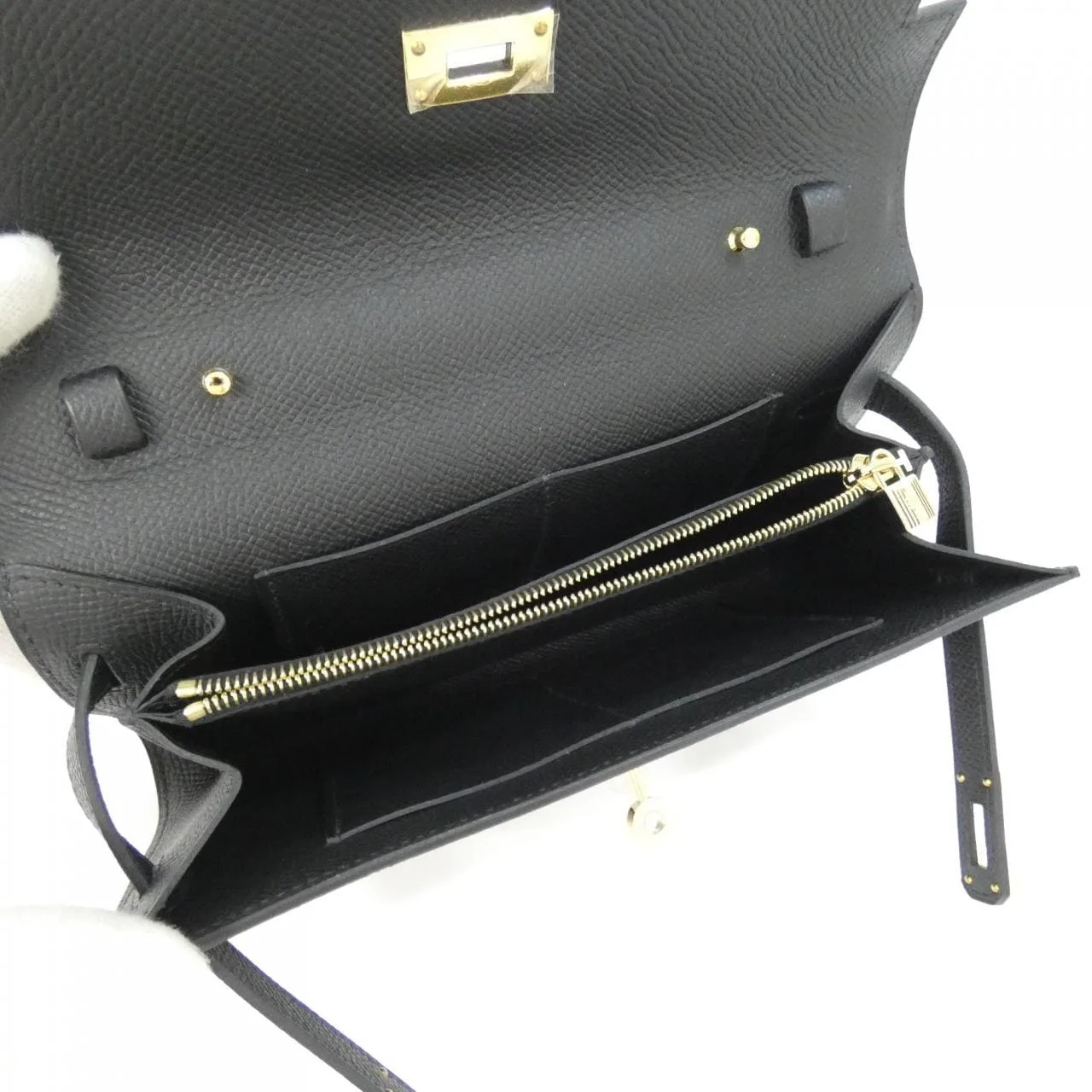 HERMES Kelly 080253CC Wallet Epsom Black Epsom Leather Unused - Thumbnail 5
