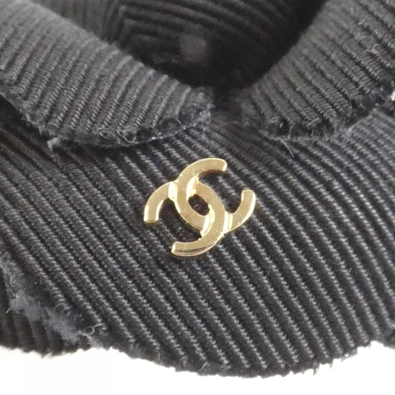 CHANEL Accessories Cotton Black Cotton Rank B - Thumbnail 4