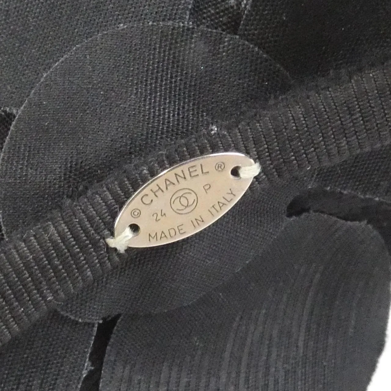 CHANEL Accessories Cotton Black Cotton Rank B - Thumbnail 5