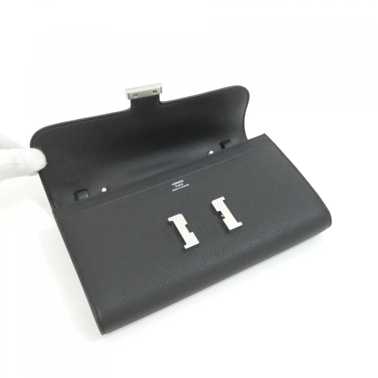 HERMES Constance 080125CK Wallet Epsom Black Epsom Leather Rank A - Thumbnail 6