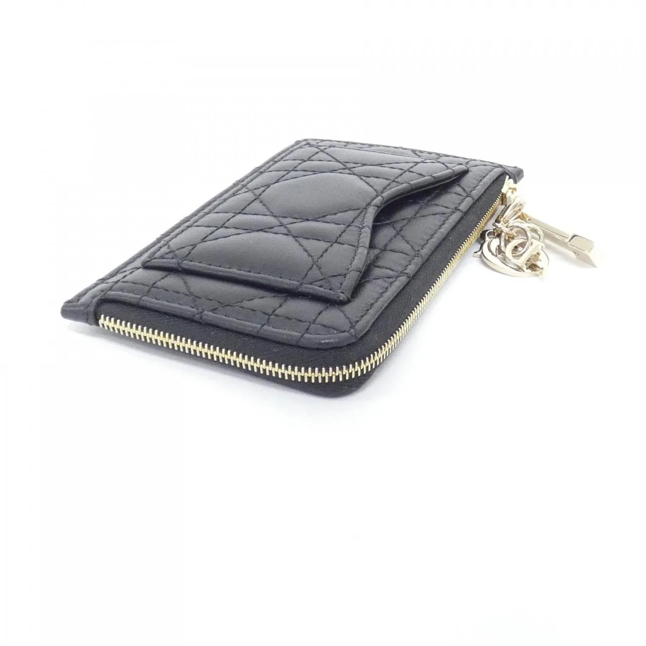 DIOR Lady Dior S0965ONMJ Coin Case Lambskin 黑色 羊皮 中古品A - 縮圖 3