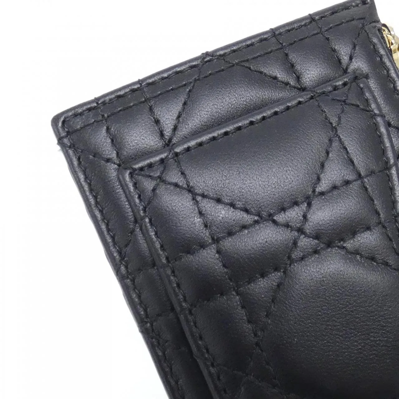 DIOR Lady Dior S0965ONMJ Coin Case Lambskin 黑色 羊皮 中古品A - 縮圖 6