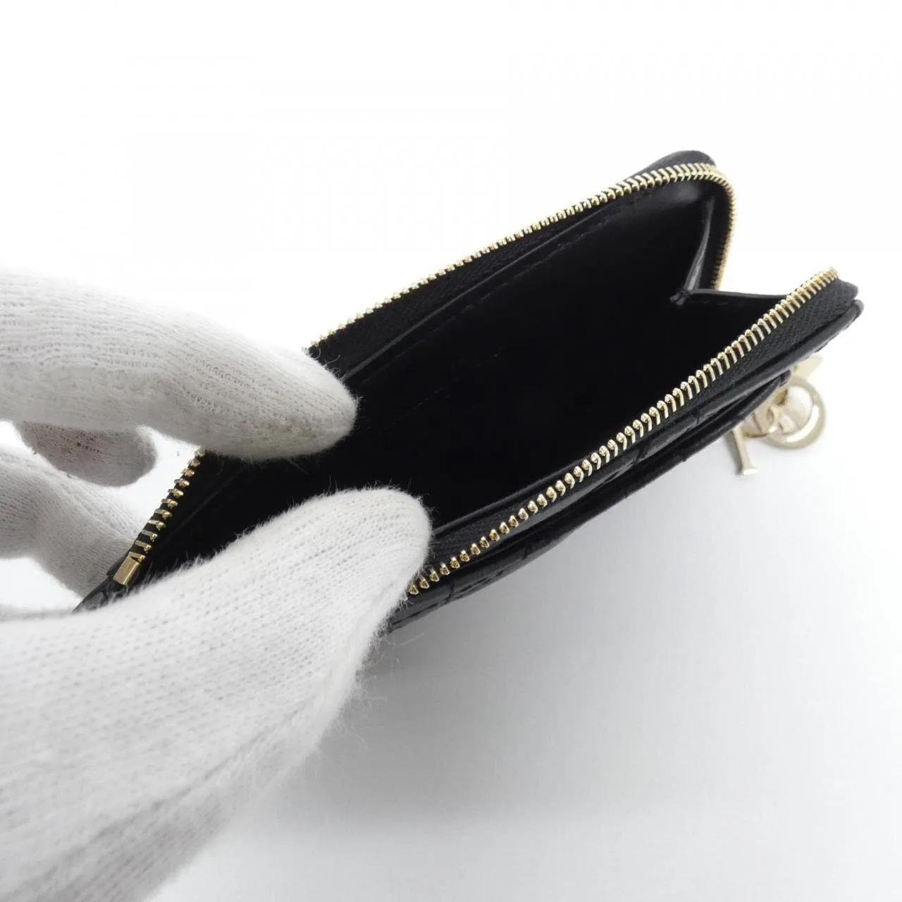 DIOR Lady Dior S0965ONMJ Coin Case Lambskin 黑色 羊皮 中古品A - 縮圖 7