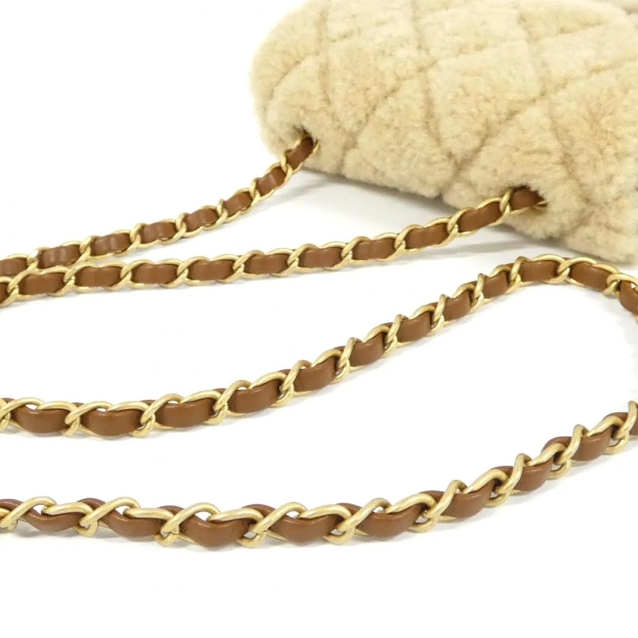 CHANEL AS5148 Shoulder Lambskin 棕色 羊皮 中古品A - 縮圖 5