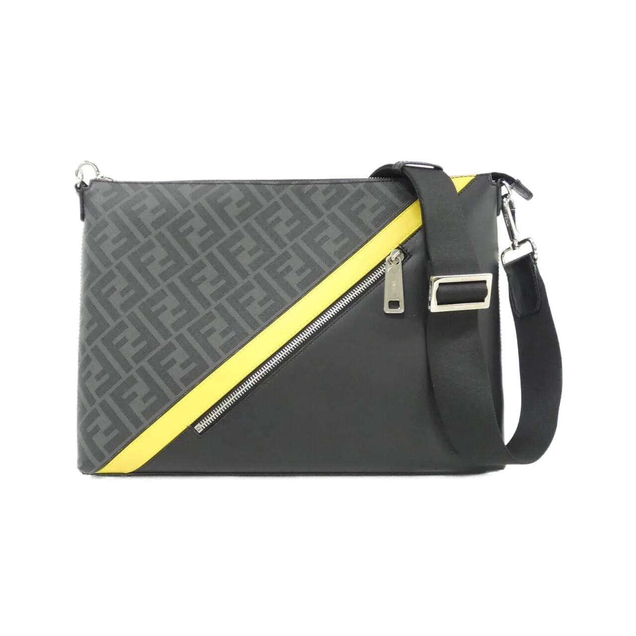 FENDI Baguette 7VA470 A9XS Shoulder Canvas Black