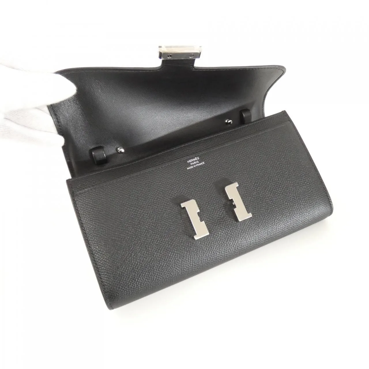 HERMES Constance 080125CK Wallet Epsom Black Epsom Leather Rank A - Thumbnail 6