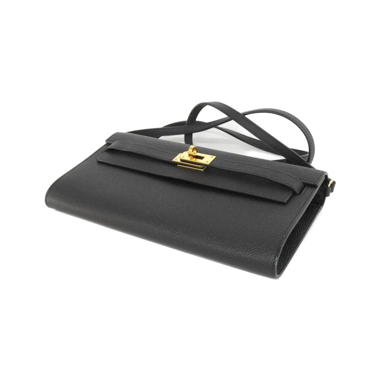 HERMES Kelly 080253CC Wallet Epsom Black Epsom Leather Rank A - Thumbnail 3