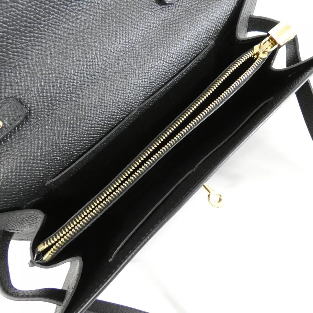 HERMES Kelly 080253CC Wallet Epsom Black Epsom Leather Rank A - Thumbnail 8