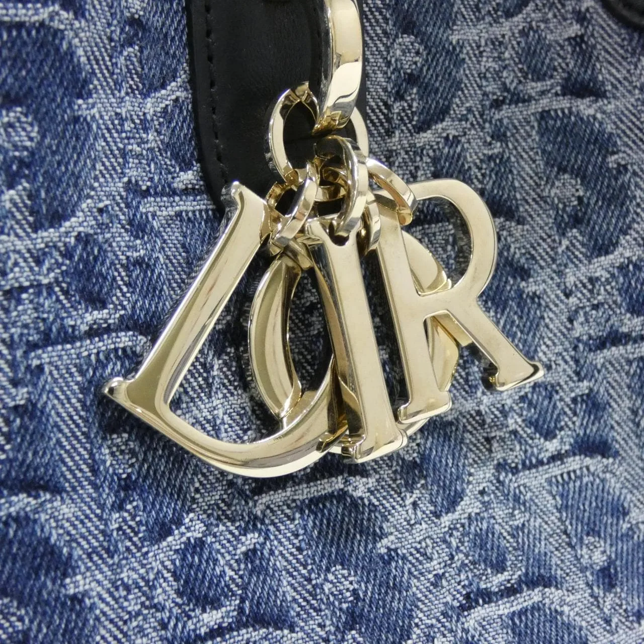 DIOR Toujours M2821ODCE Handbag Denim Black Denim Rank A - Thumbnail 4