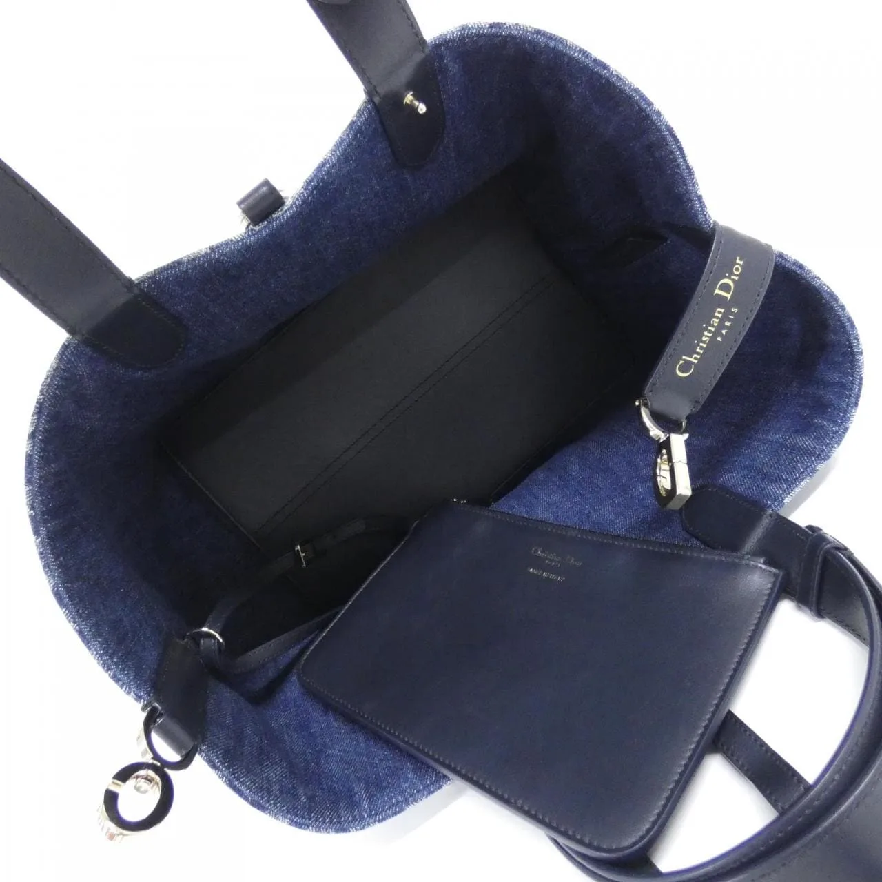 DIOR Toujours M2821ODCE Handbag Denim Black Denim Rank A - Thumbnail 6