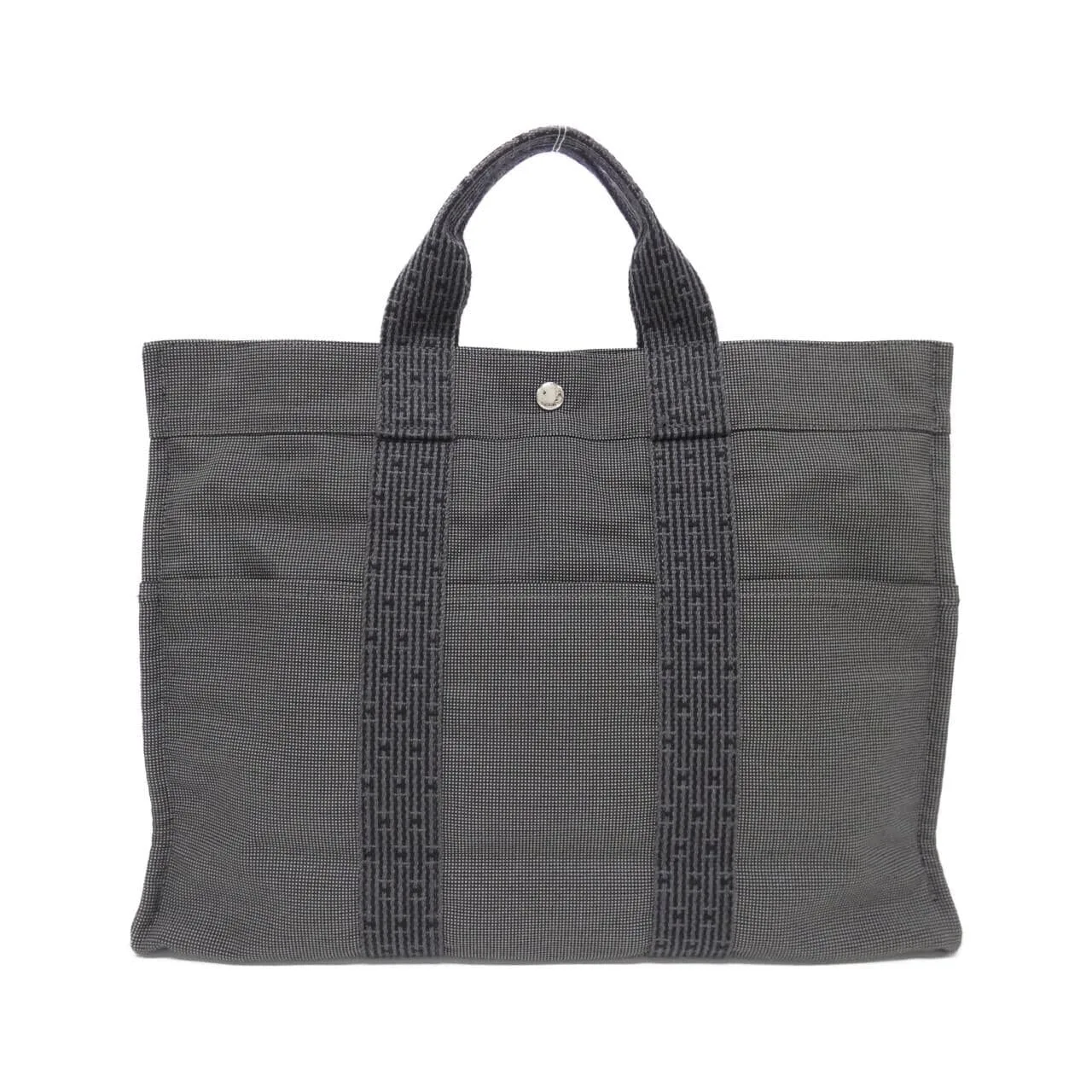 HERMES 100951M Handbag Canvas Black