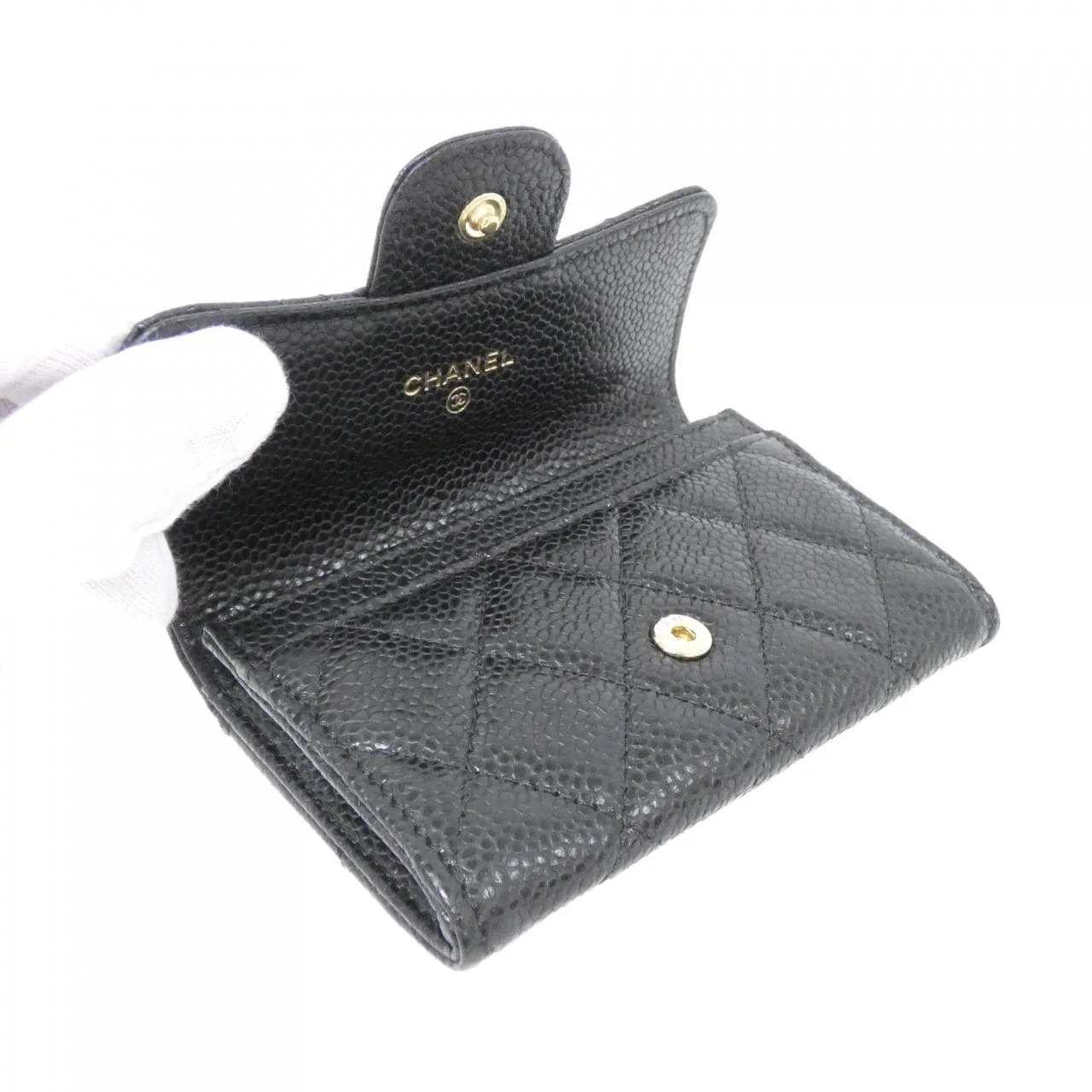 CHANEL Timeless Classic AP0214 Card Case Grained Calfskin Black Grained Calfskin Rank A - Thumbnail 3