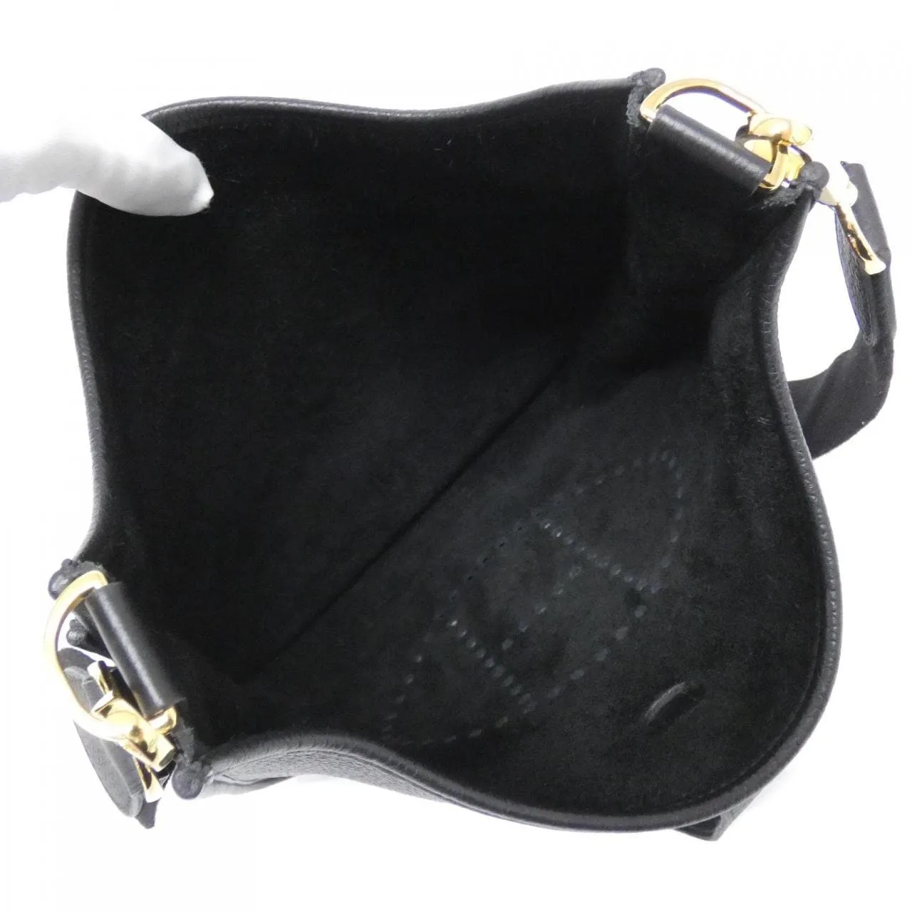 HERMES Evelyne 056277CC Shoulder Clemence Black Clemence Leather Rank A - Thumbnail 8