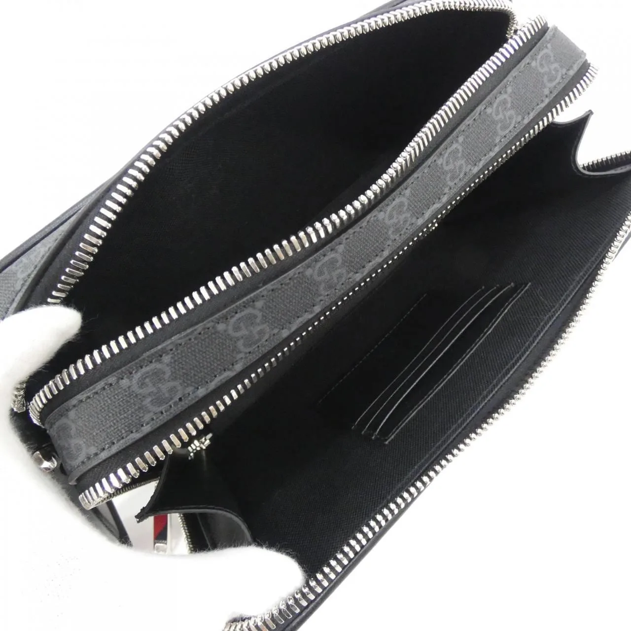 GUCCI 822072 FADJA Shoulder Canvas 黑色 帆布 中古品A - 縮圖 5