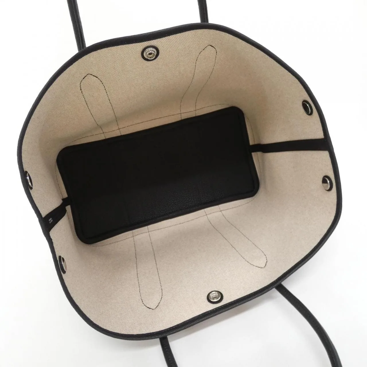 HERMES Garden Party 086513CK Tote Black Rank A - Thumbnail 4