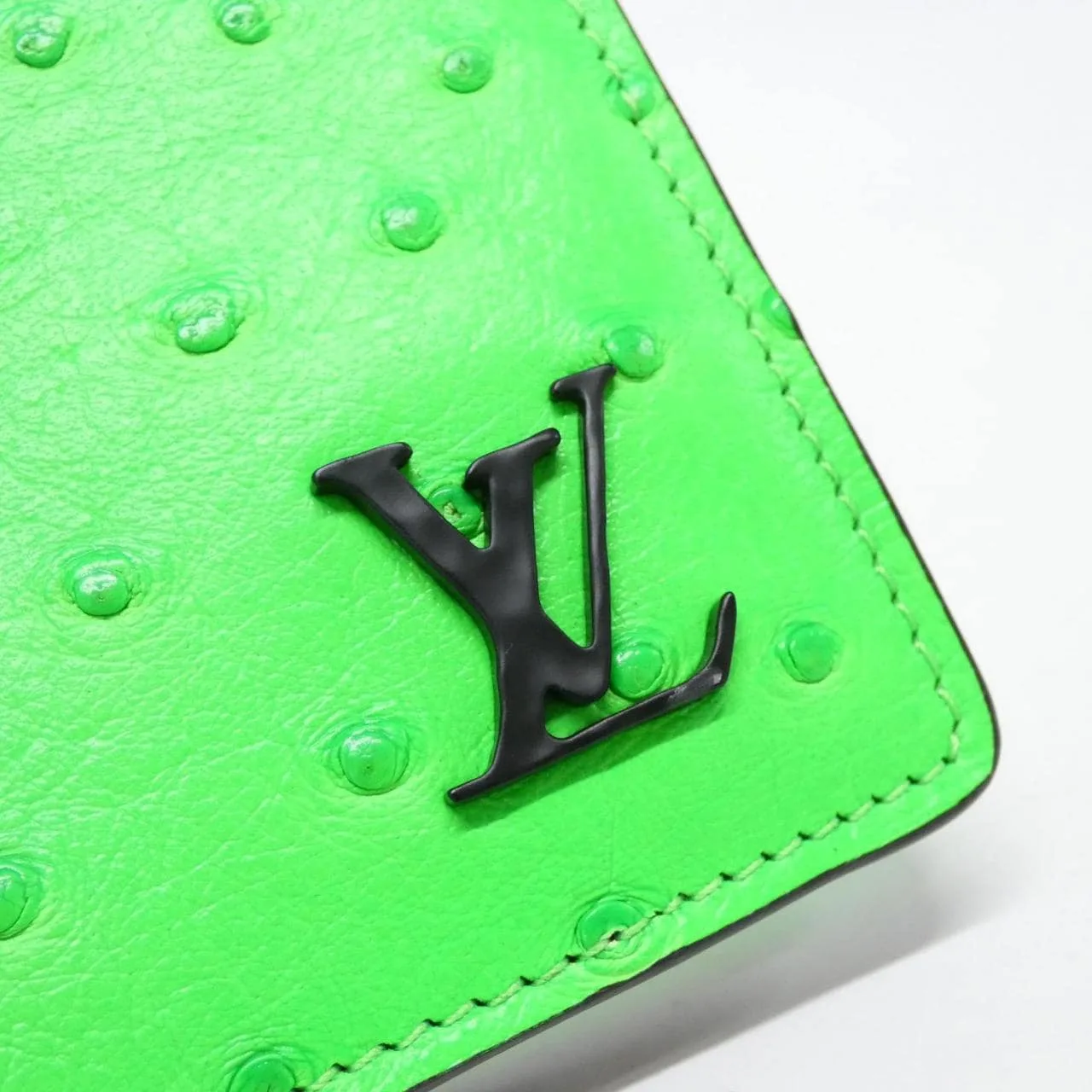 LOUIS VUITTON 卡片套 皮革 綠色 皮革 中古品A - 縮圖 5