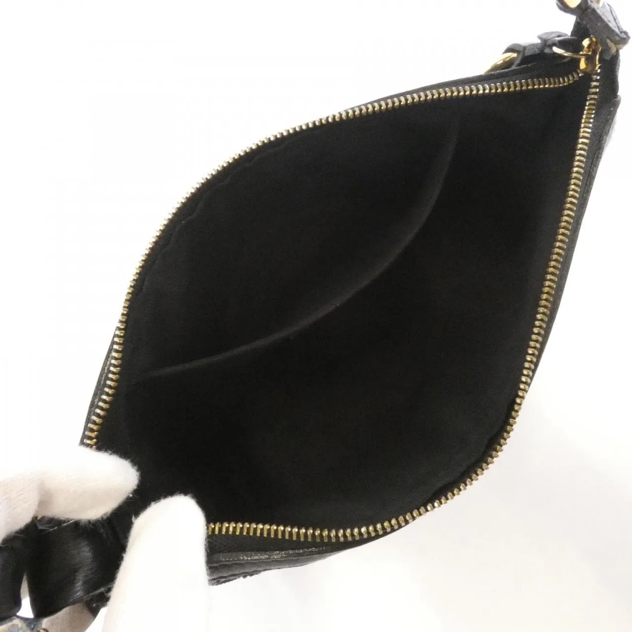 LOUIS VUITTON Pochette M40247 小斜揹包 Monogram 黑色 Monogram 中古品B - 縮圖 9