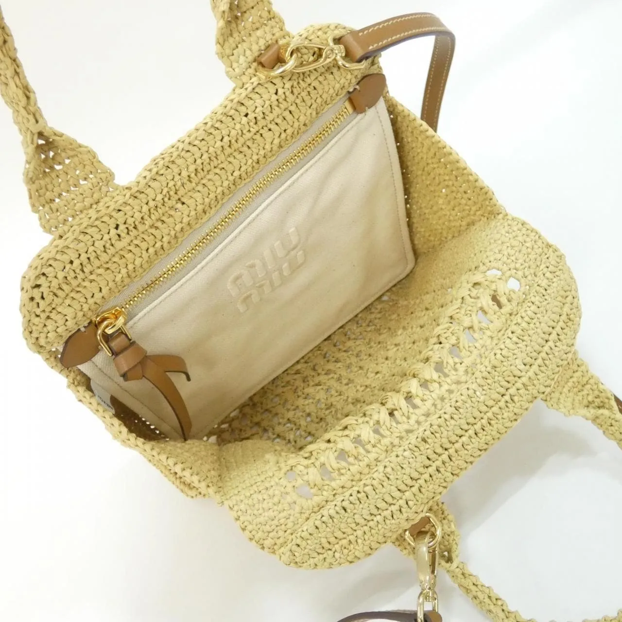 MIU MIU 5BA283 手提包 Cognac 中古品A - 縮圖 5