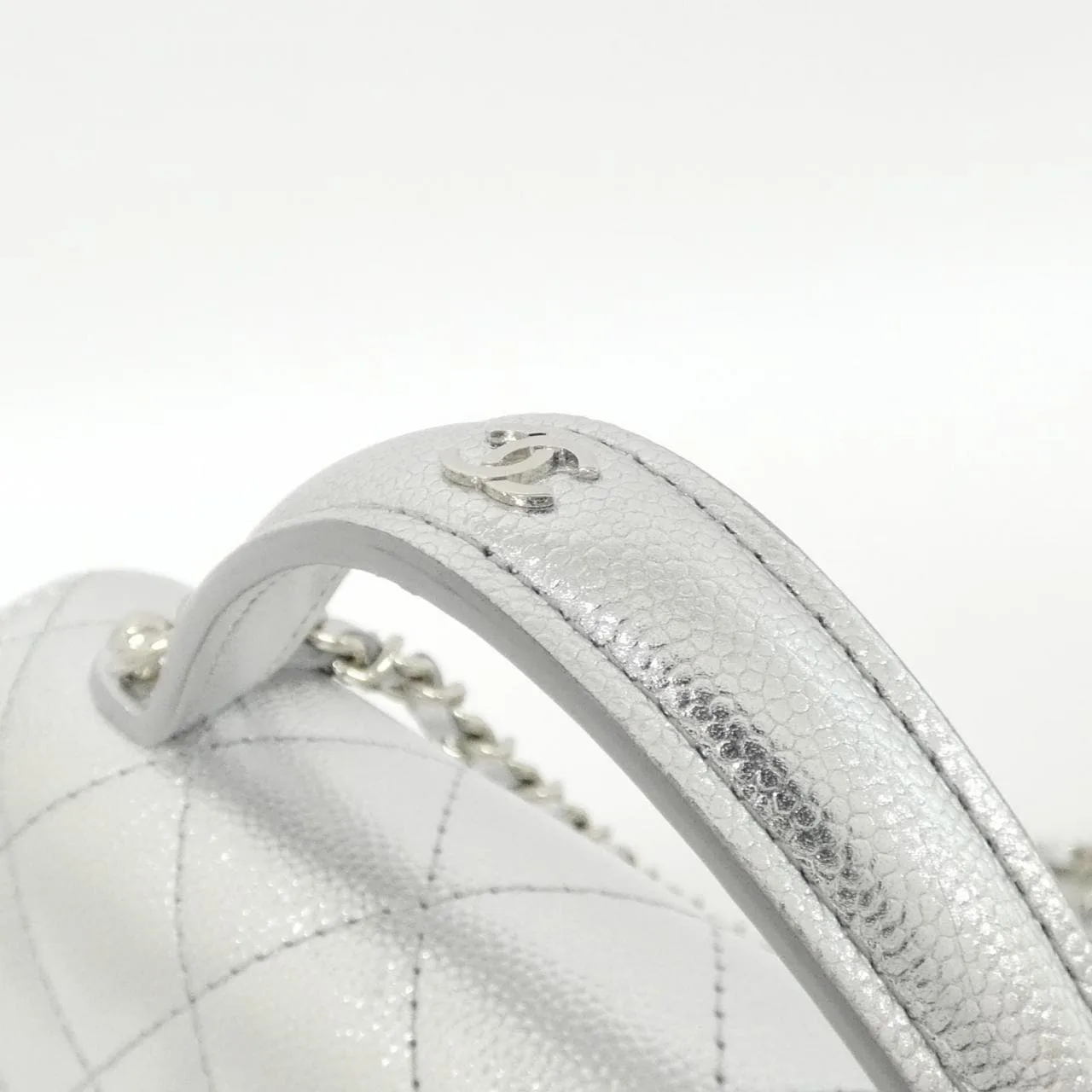 CHANEL AP4406 Backpack Grained Calfskin 銀色 荔枝紋牛皮 中古品A - 縮圖 5