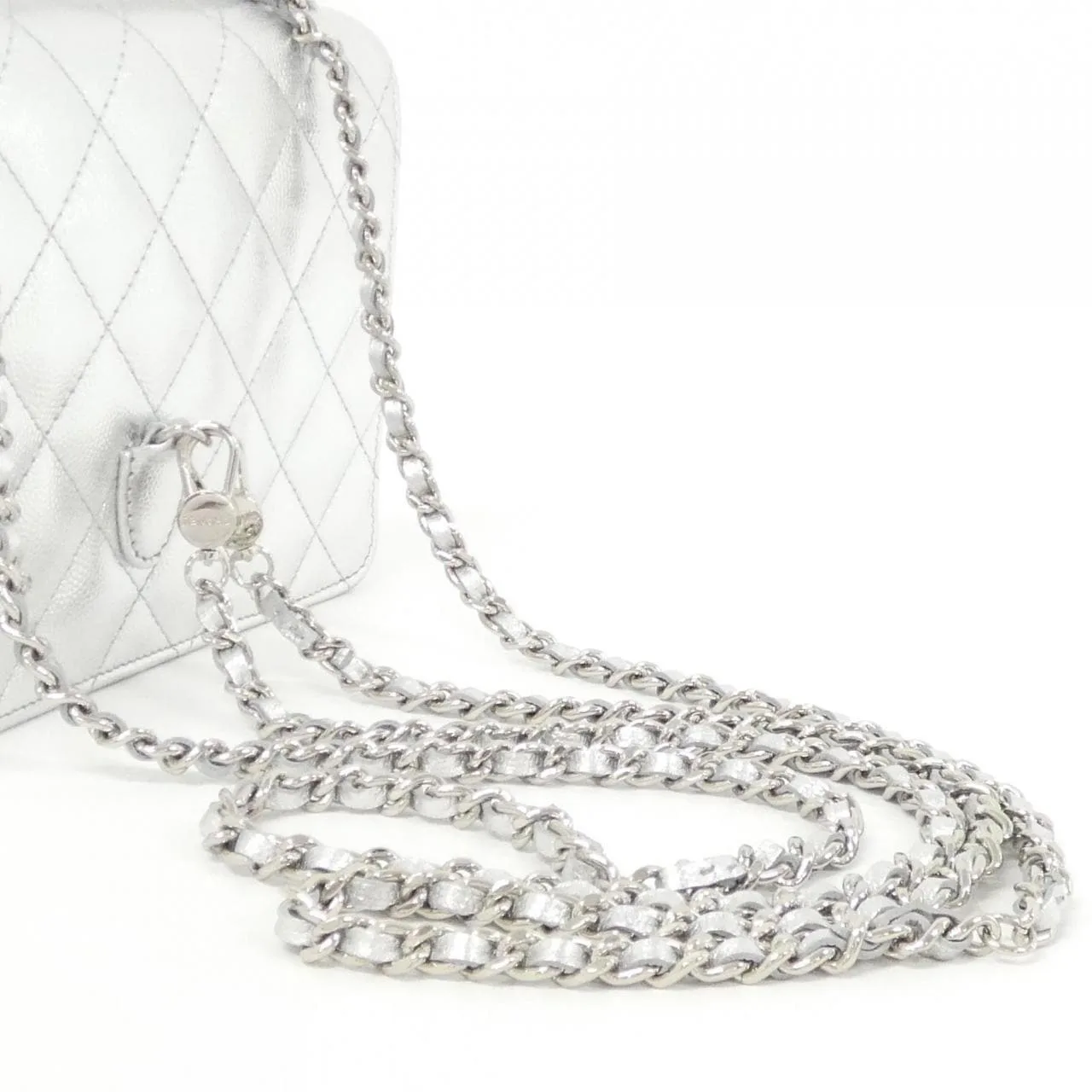 CHANEL AP4406 Backpack Grained Calfskin 銀色 荔枝紋牛皮 中古品A - 縮圖 8