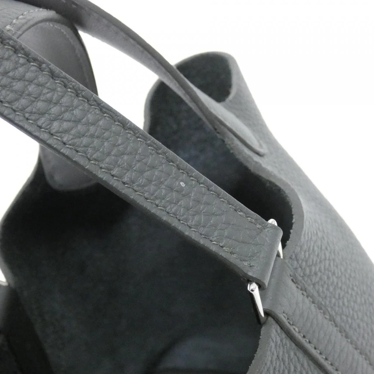 HERMES Picotin 069560CK Handbag Clemence Black Clemence Leather Rank A - Thumbnail 5