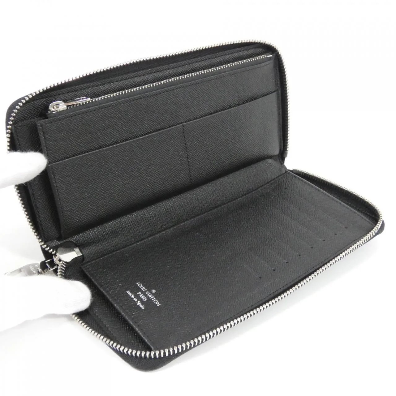 LOUIS VUITTON N63095 銀包 Damier 黑色 Damier 中古品A - 縮圖 6