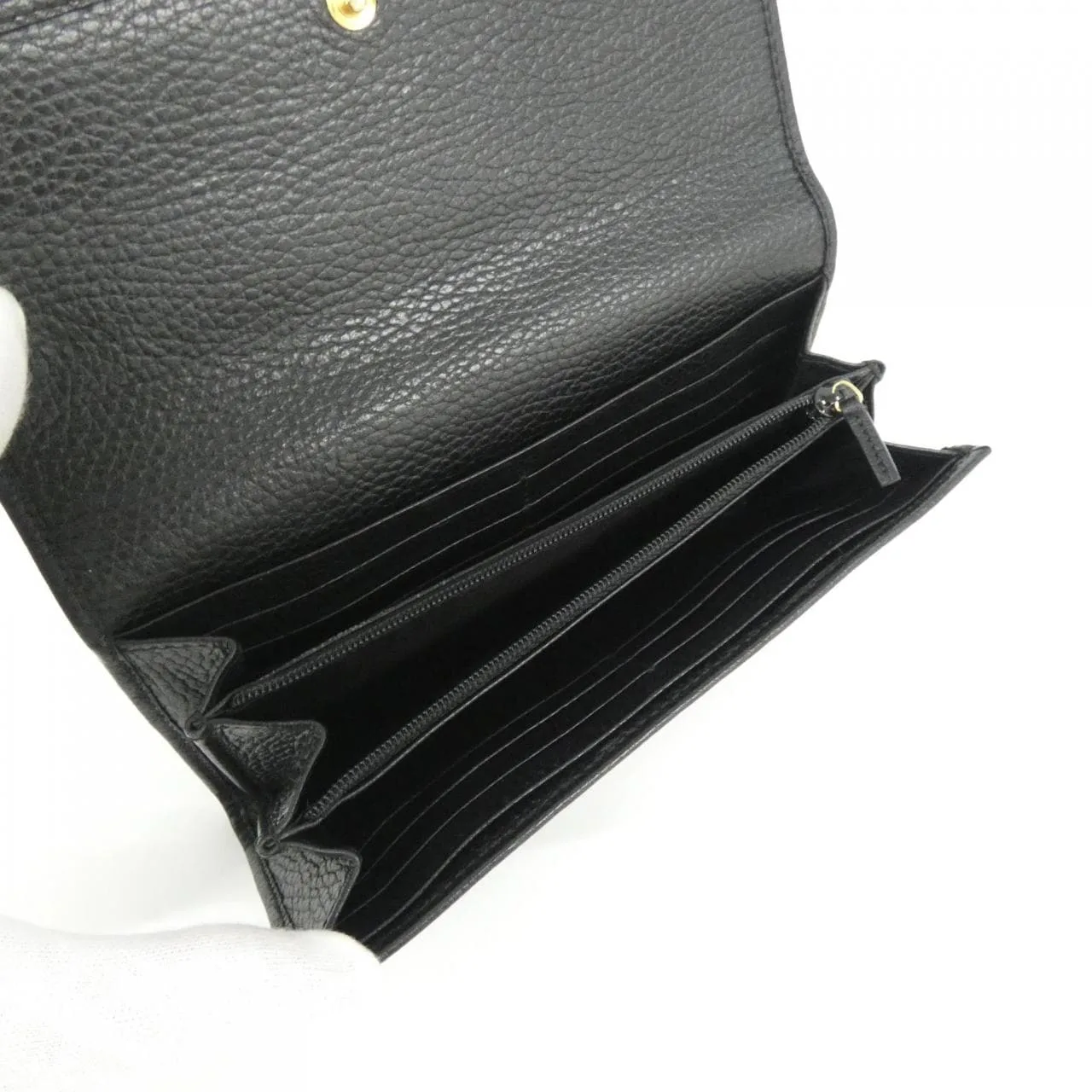 GUCCI 456116 CAO0G Wallet Leather Black Leather Rank A - Thumbnail 7