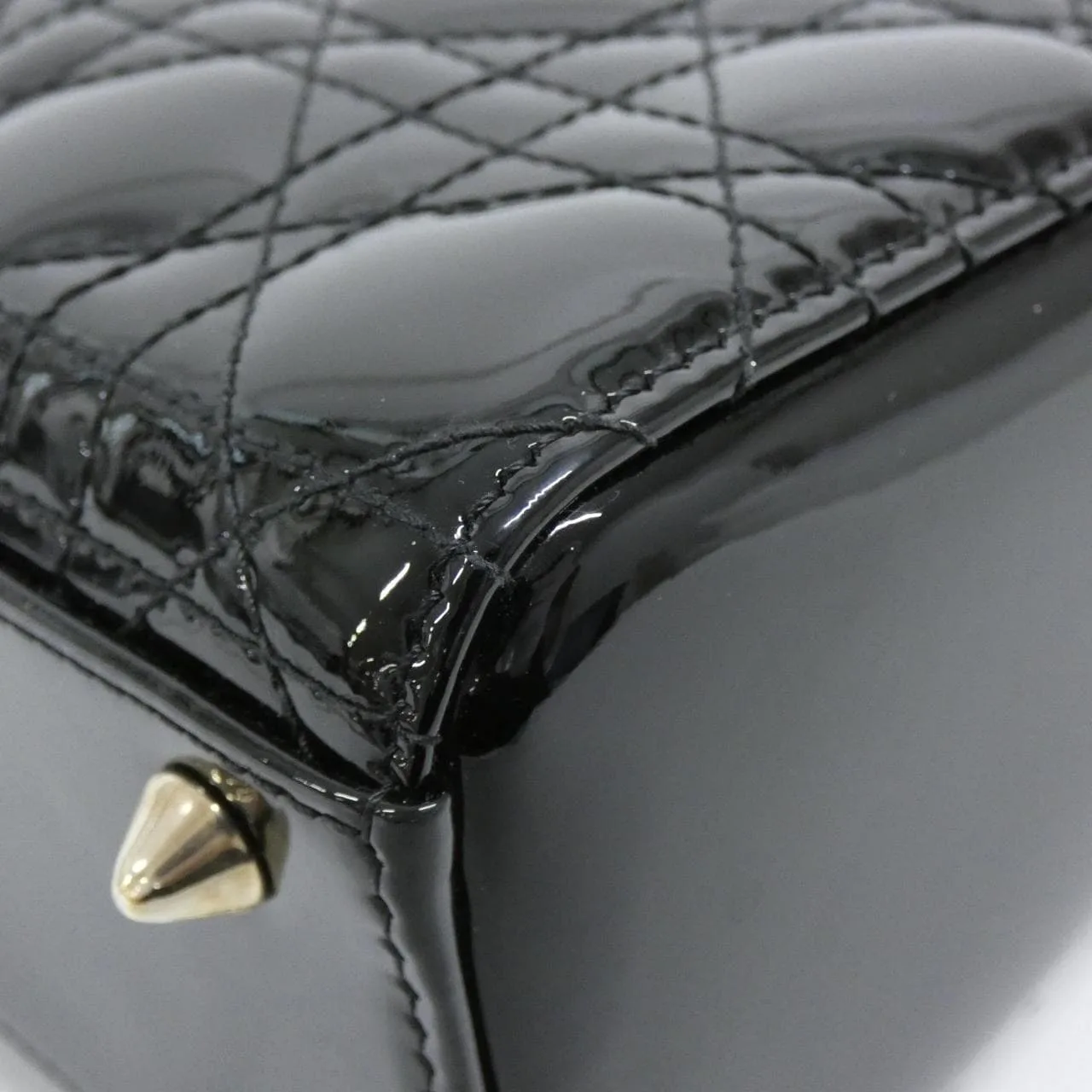 DIOR Lady Dior M0531OWCB Handbag Patent Leather Black Patent Leather Rank A - Thumbnail 3