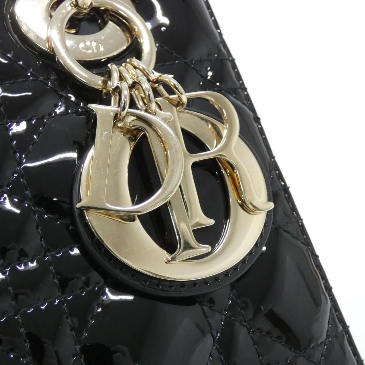 DIOR Lady Dior M0531OWCB Handbag Patent Leather Black Patent Leather Rank A - Thumbnail 4