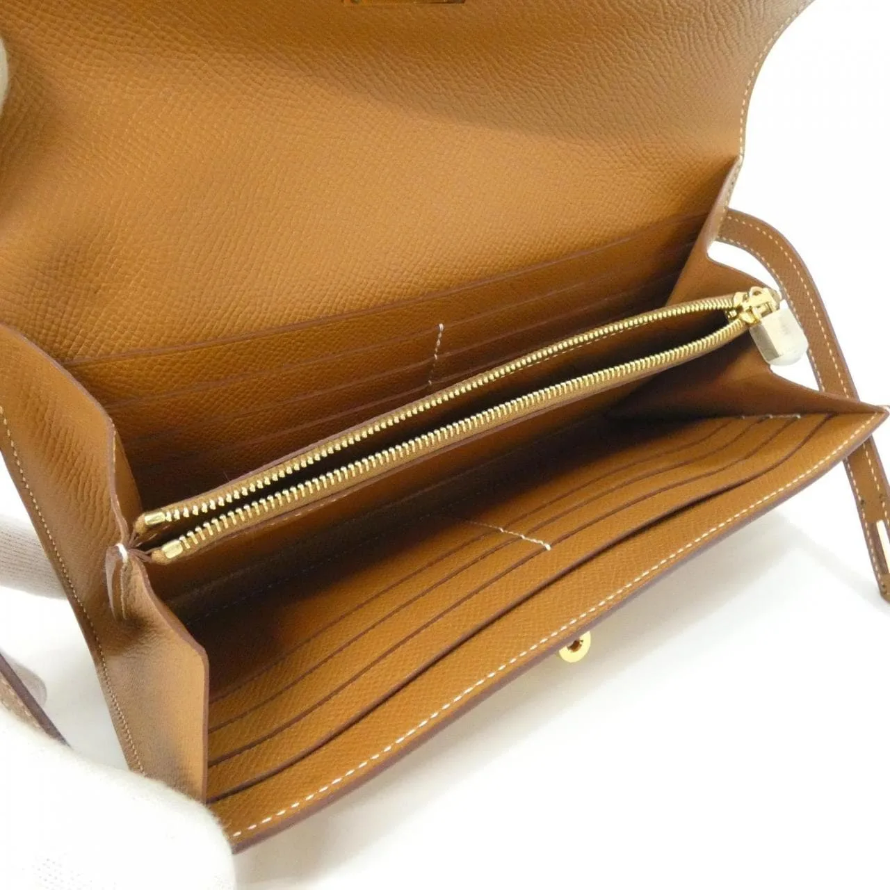 HERMES Kelly 051300CC Wallet Epsom Gold Epsom Leather Rank A - Thumbnail 4
