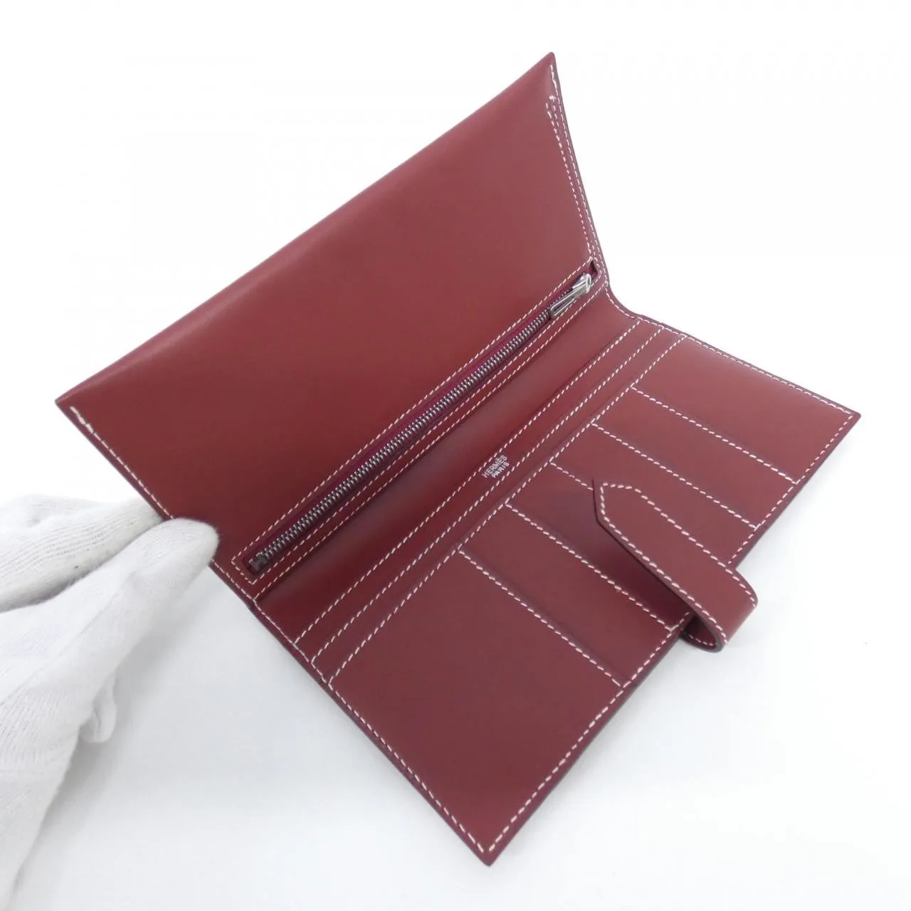 HERMES Wallet Rouge Rank A - Thumbnail 6