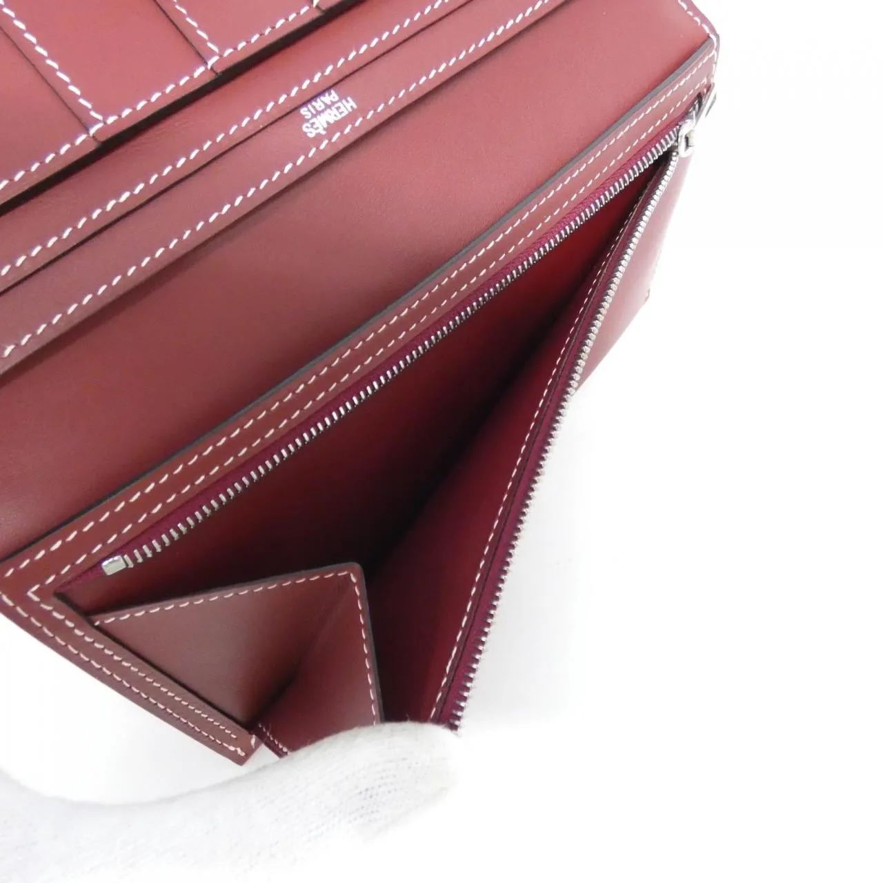 HERMES Wallet Rouge Rank A - Thumbnail 9