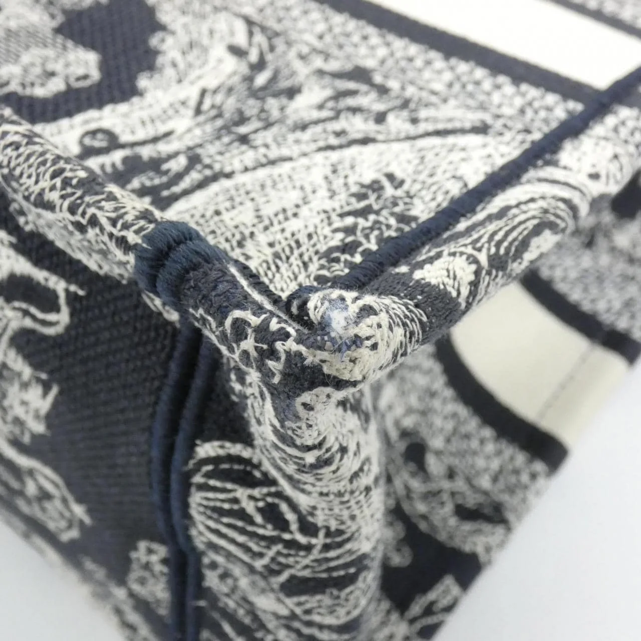 DIOR Book Tote M1265ZRGO Tote Canvas Blue Canvas Rank A - Thumbnail 3