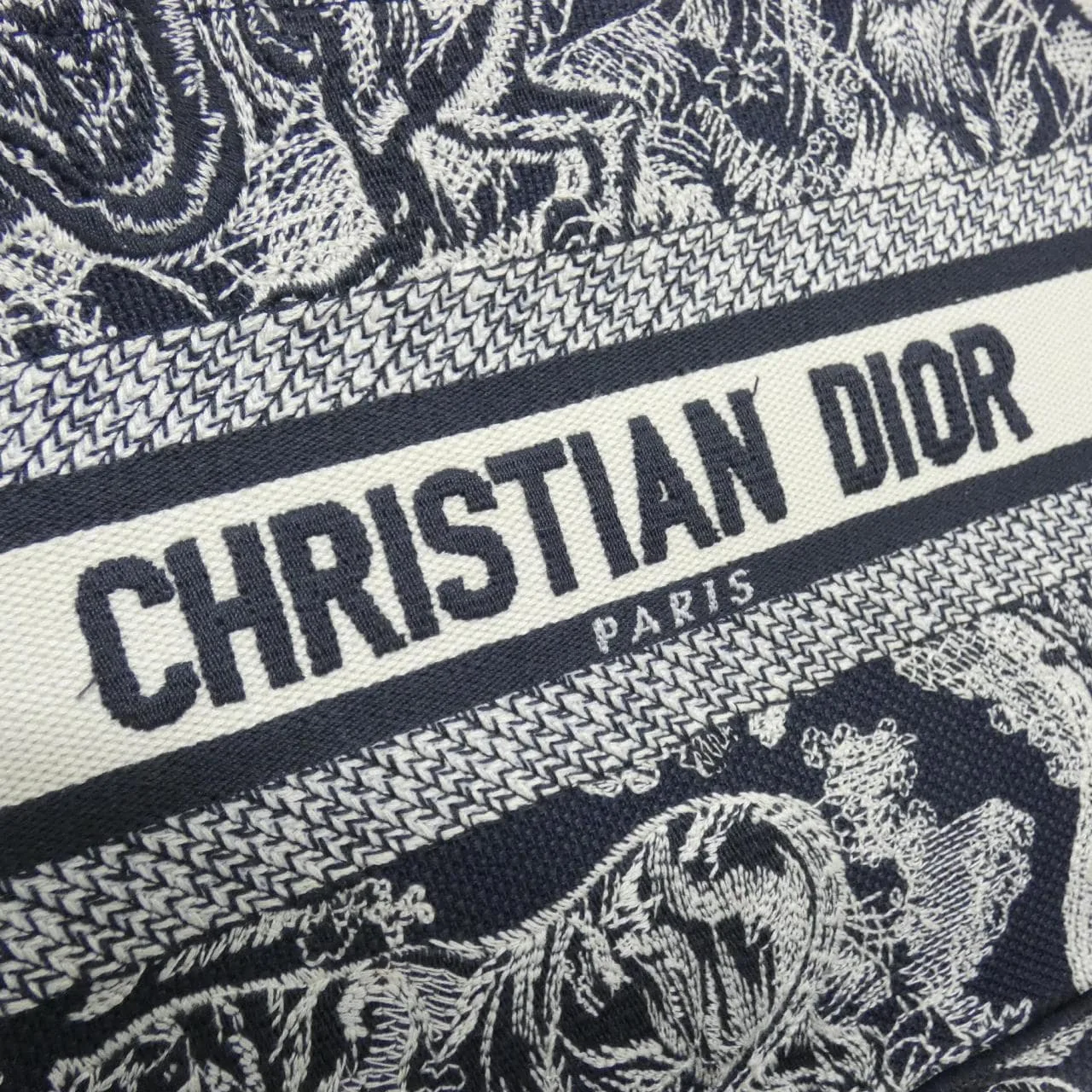 DIOR Book Tote M1265ZRGO Tote Canvas Blue Canvas Rank A - Thumbnail 4