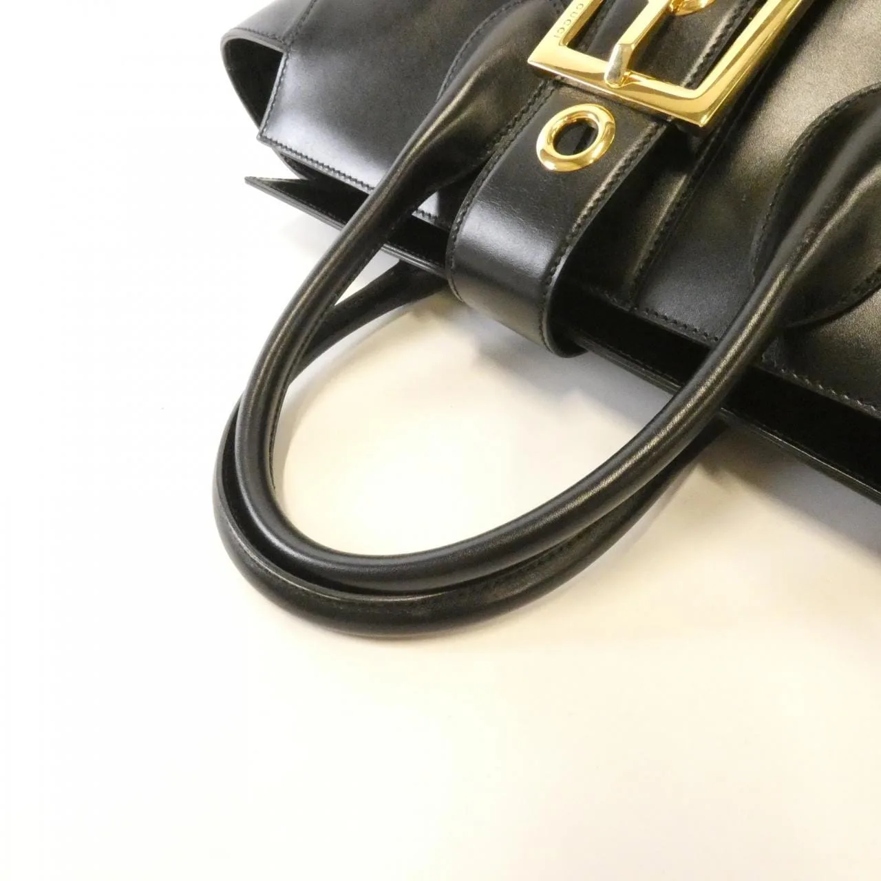 GUCCI Bamboo Shopper 323652 BNN0T 手提包 皮革 黑色 皮革 中古品A - 縮圖 4