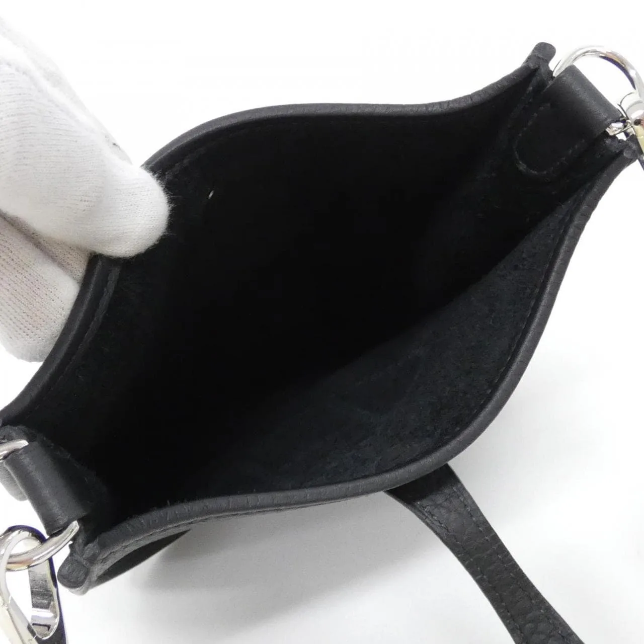 HERMES Evelyne 069426CK Shoulder Clemence Black Clemence Leather Rank A - Thumbnail 5