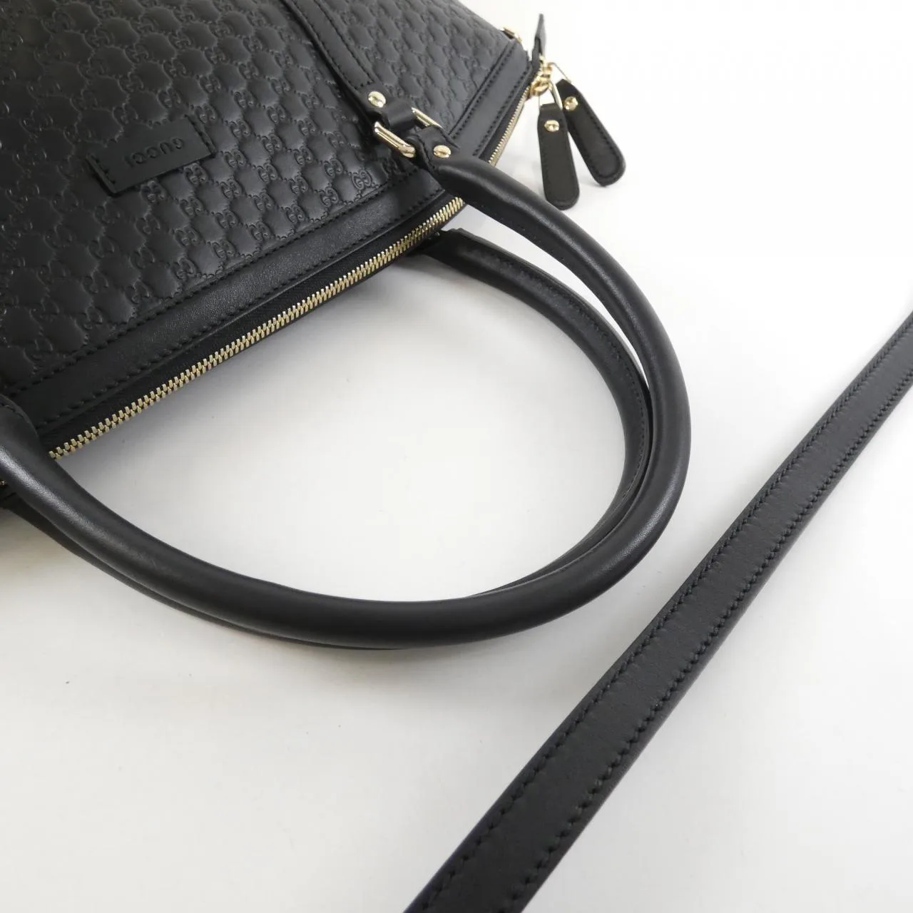 GUCCI GG Supreme 449657 BMJ1G 手提包 皮革 黑色 皮革 中古品A - 縮圖 4
