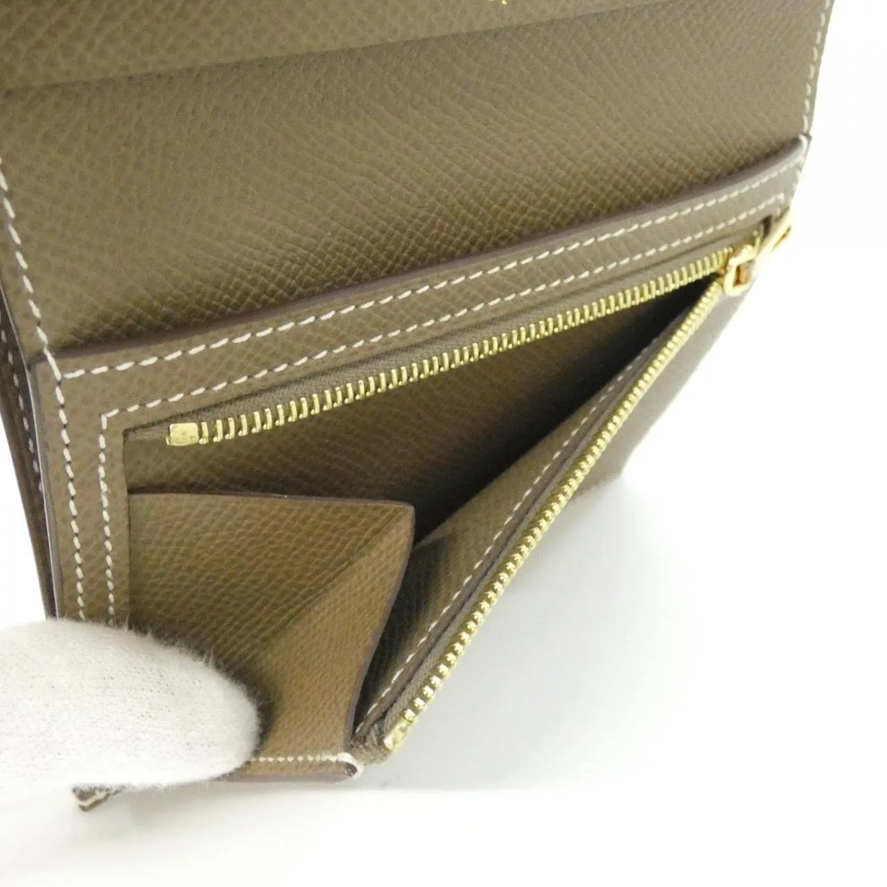 HERMES 039790CC Wallet Epsom Etoupe Epsom Leather Rank A - Thumbnail 4